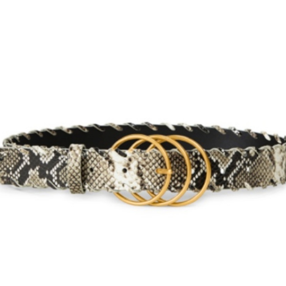 NWT CAbi Leather Serpent Belt Snakeskin Design